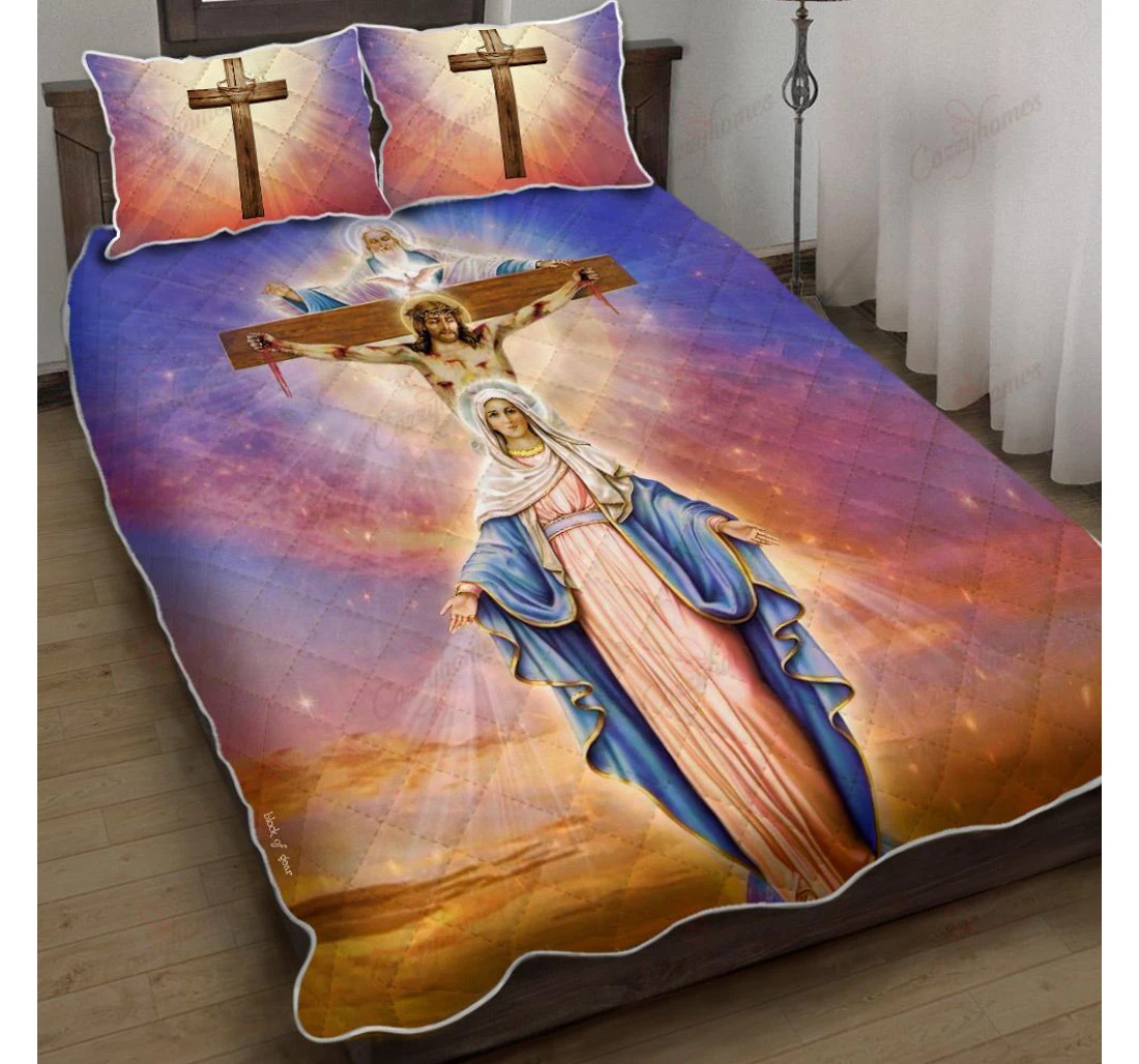 Throw Blanket, Quilt - Jesus Christian Set Sherpa Fleece