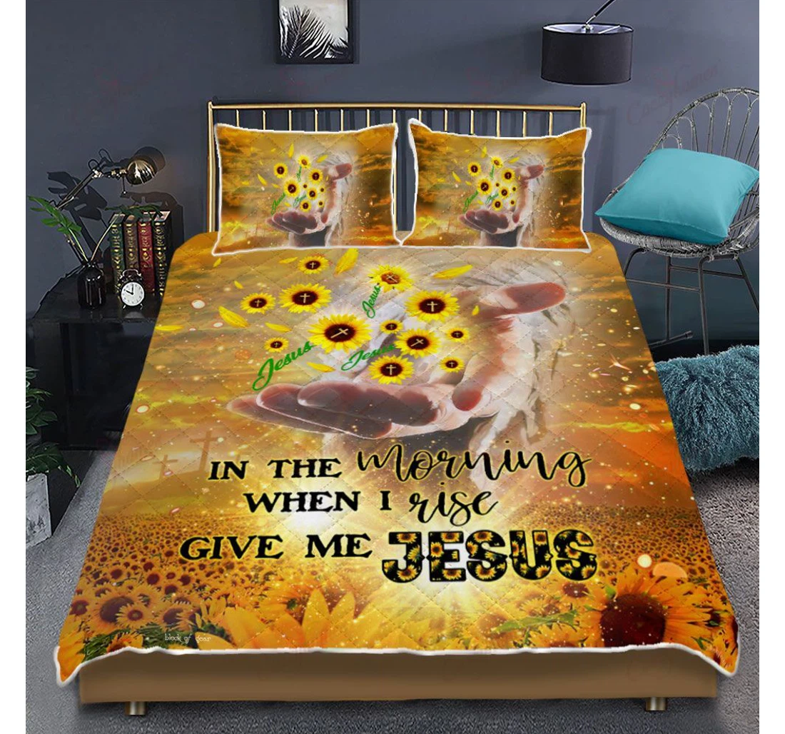 Throw Blanket, Quilt - In The Morning When I Rise Give Me Jesus Set Sherpa Fleece