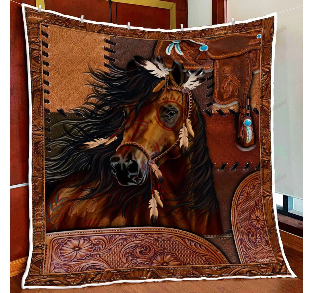 Throw Blanket, Quilt - Beautiful Horse Spirit Sherpa Fleece