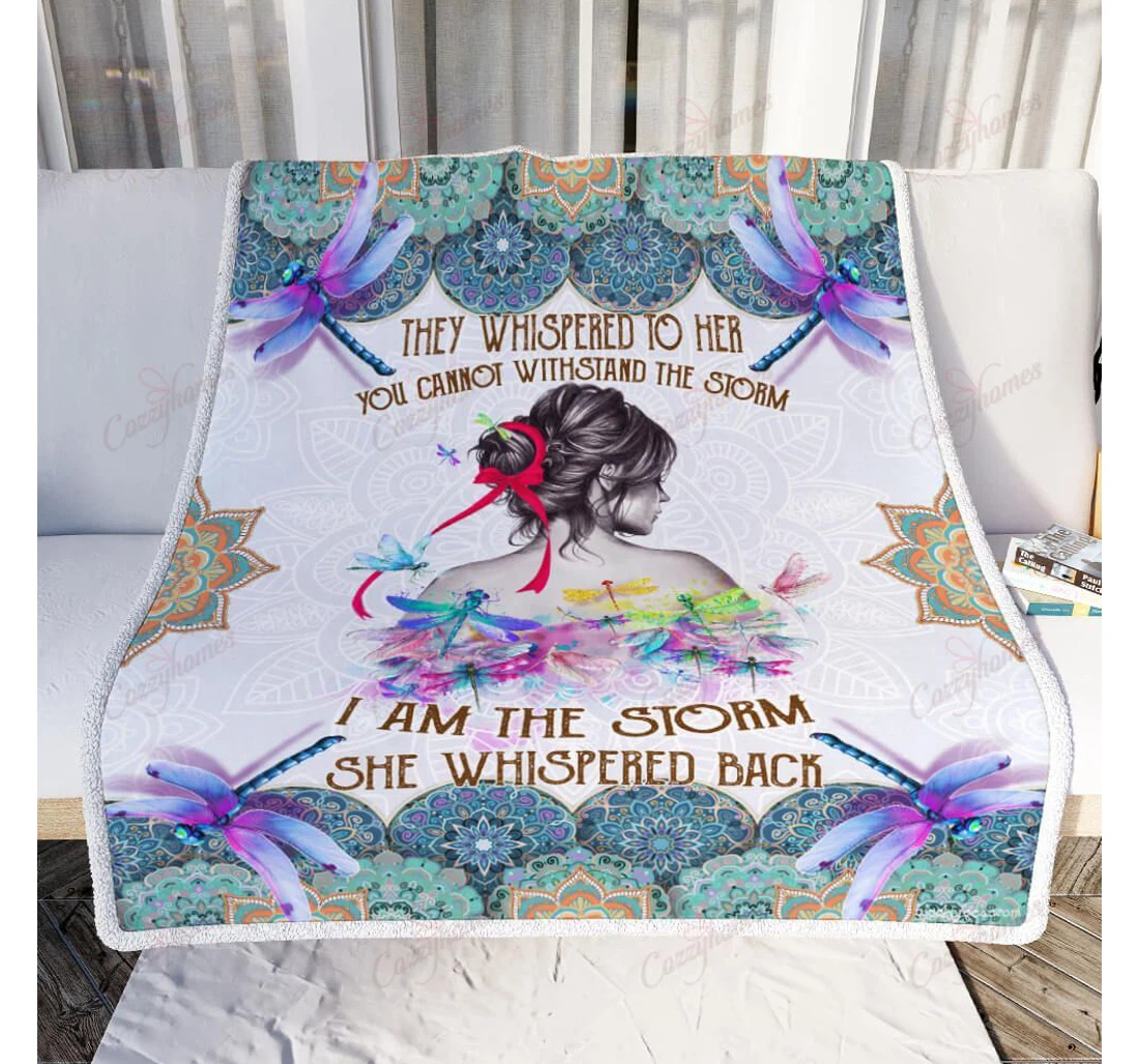 Throw Blanket, Quilt - I Am The Storm Sherpa Fleece