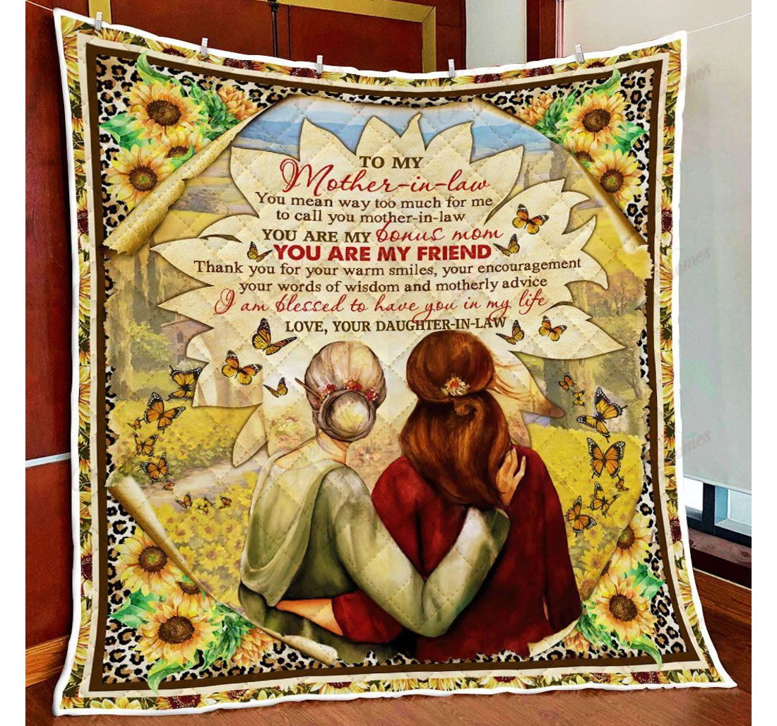 Throw Blanket, Quilt - To My Mother-in-law I Am Blessed To Have You In My Life Sherpa Fleece