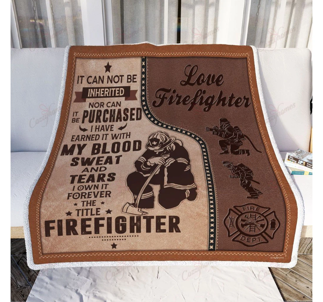 Throw Blanket, Quilt - Forever The Title Firefighter Sherpa Fleece