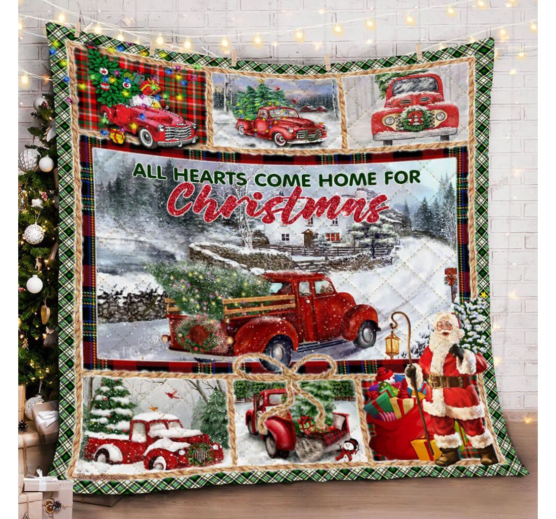 Throw Blanket, Quilt - All Hearts Come Home Sherpa Fleece