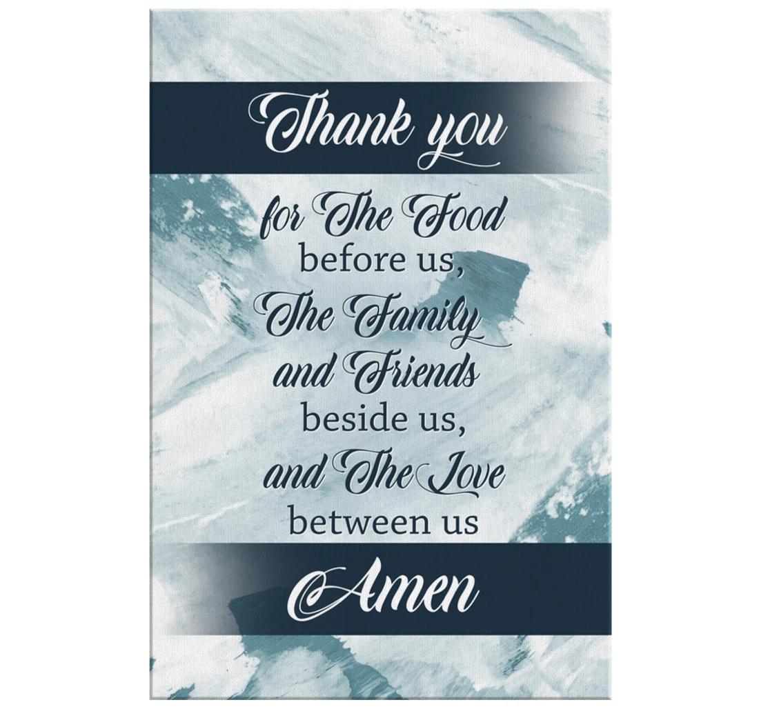 Poster, Canvas - Thank You The Food Before Us Print Framed Wall Art