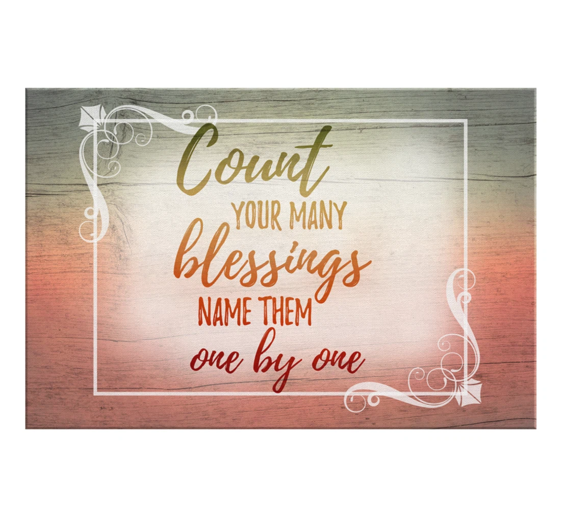 Poster, Canvas - Count Your Blessings Name Them One By One Print Framed Wall Art