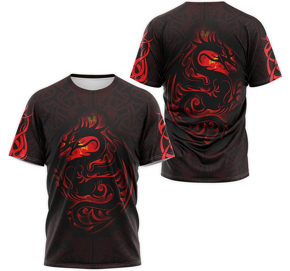 T-Shirt, Hoodie - Fire Dragon Tattoo 3D Printed