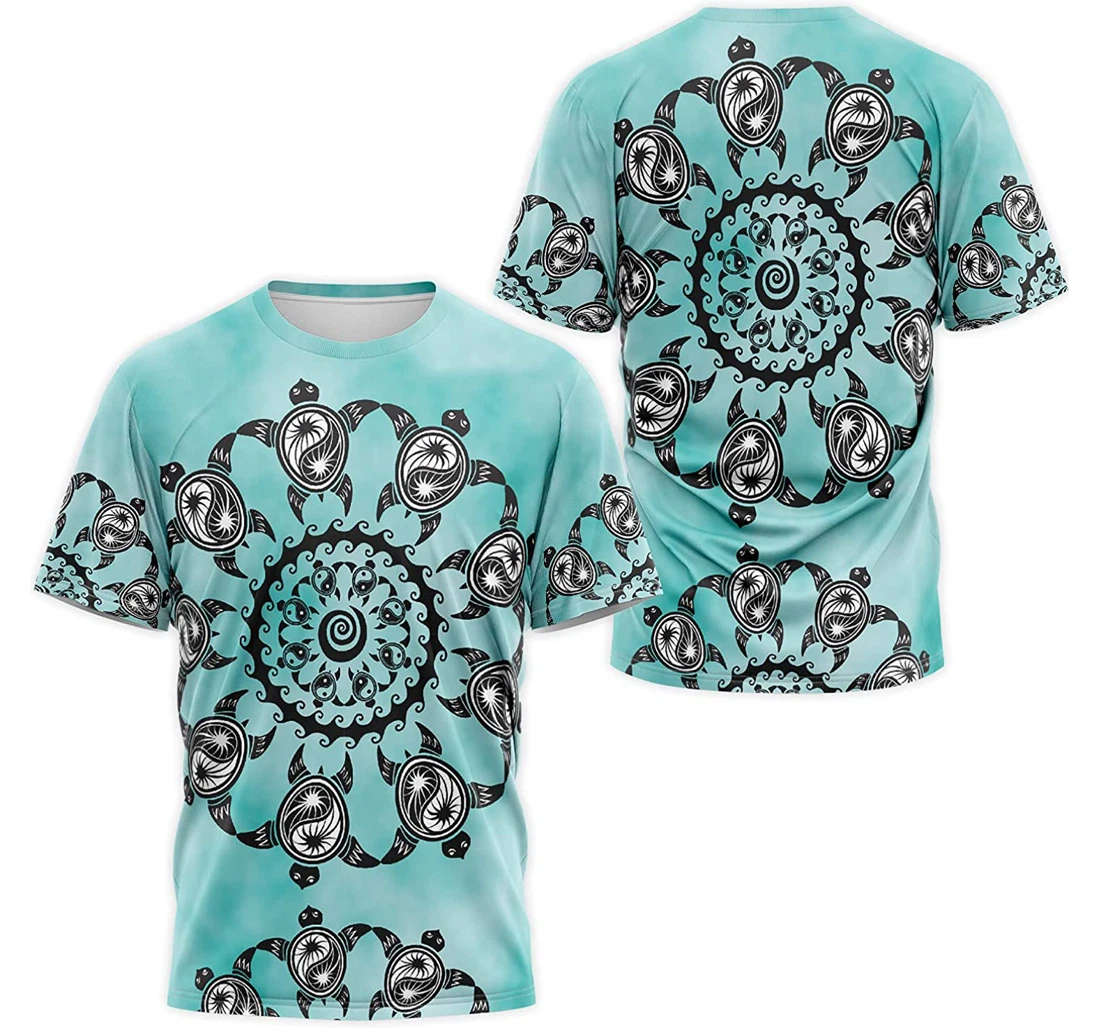 T-Shirt, Hoodie - Lunisolar Turtle Flowers Mandala 3D Printed