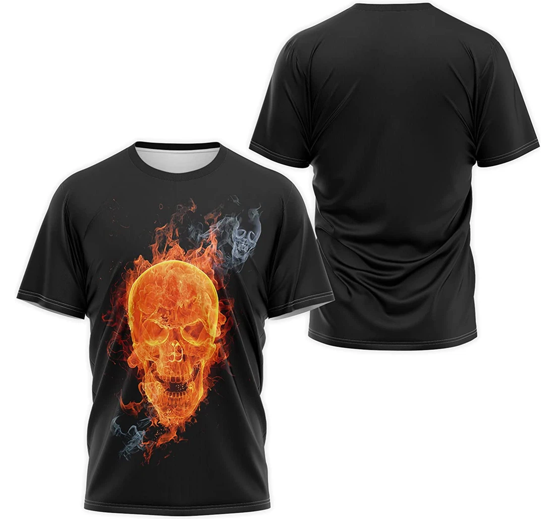 T-Shirt, Hoodie - Fire Skull Smoke 3D Printed