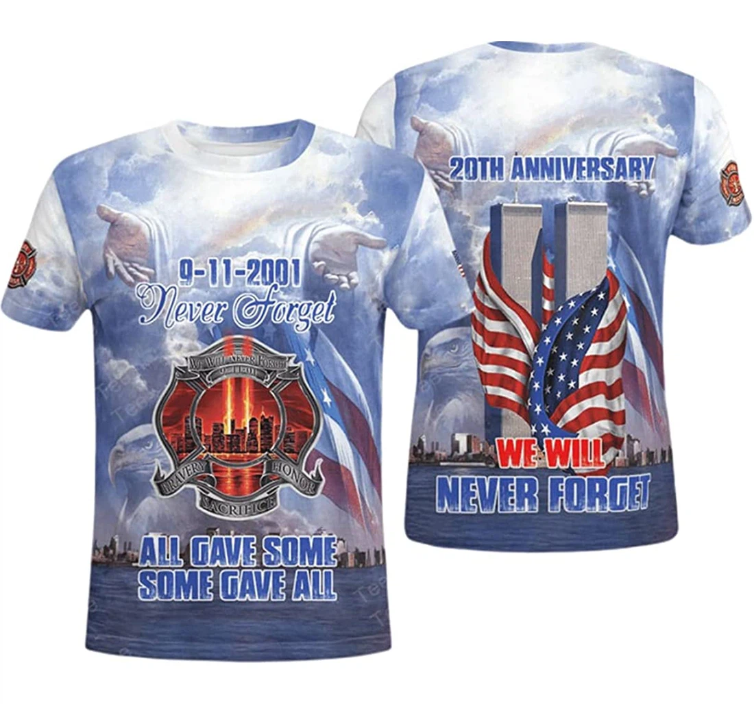 Usa 9- Th Anniversary All Gave Some Never Forget - 3D Printed T-shirt