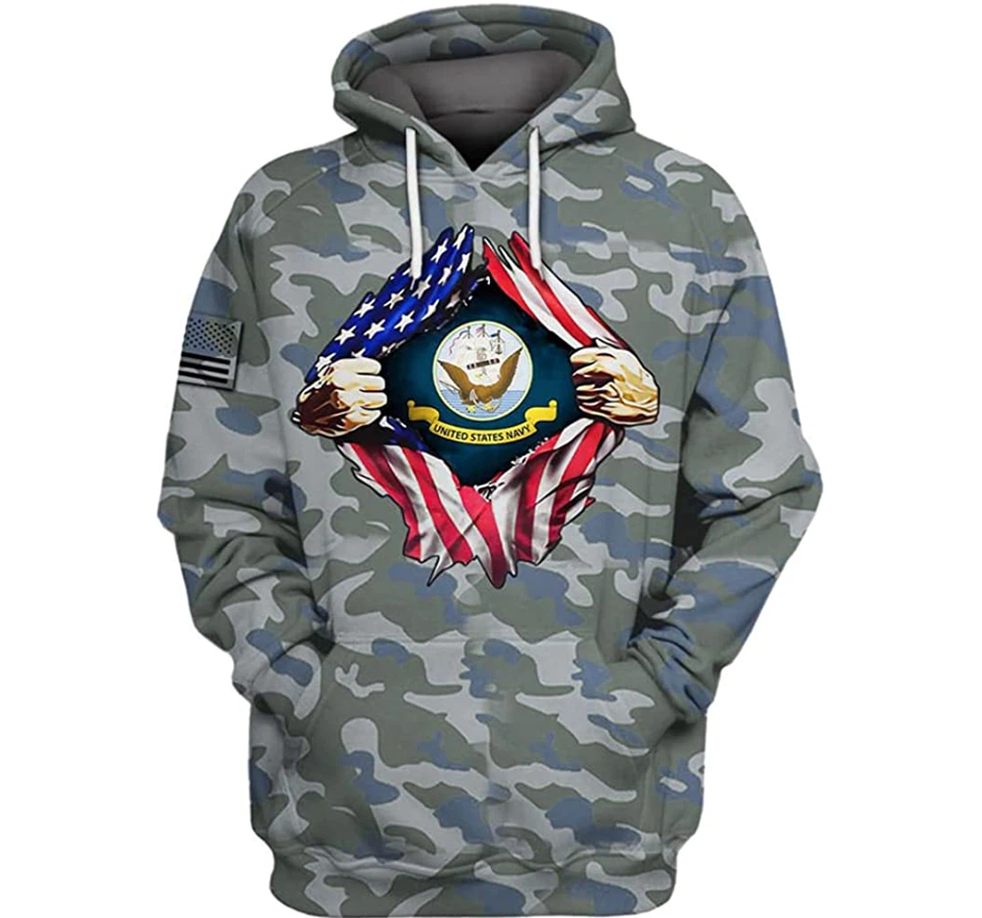 United States Navy Camo Included - 3D Printed Pullover Hoodie