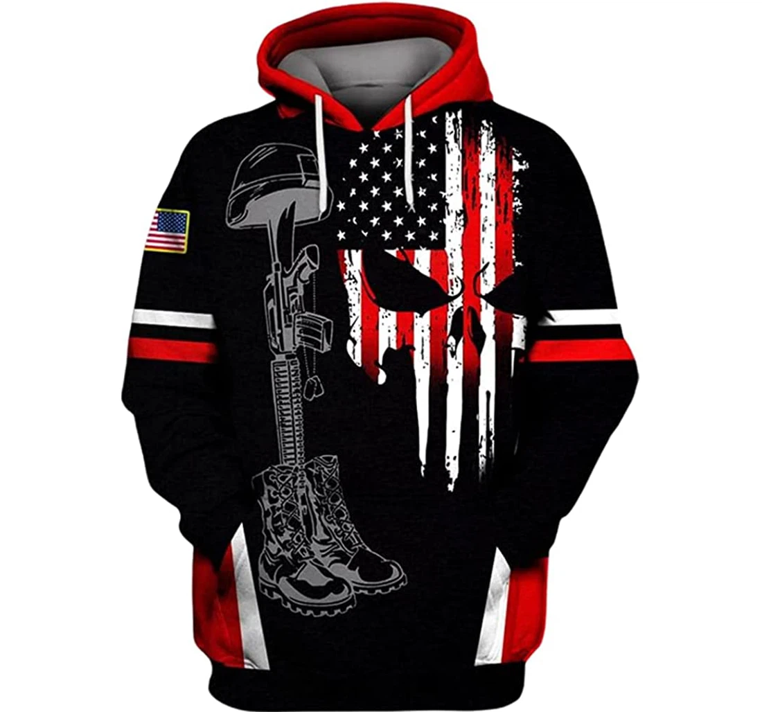 Us Veteran Skull Eagle Served - Sacrificed - Regret Nothing - I'm A Proud Army Included - 3D Printed Pullover Hoodie