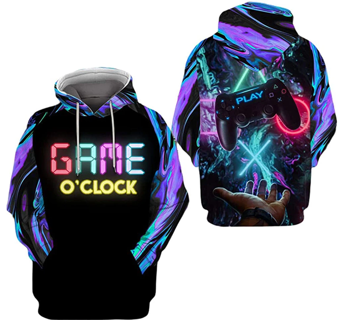 Personalized Name Game O'clock Game Pad - 3D Printed Pullover Hoodie