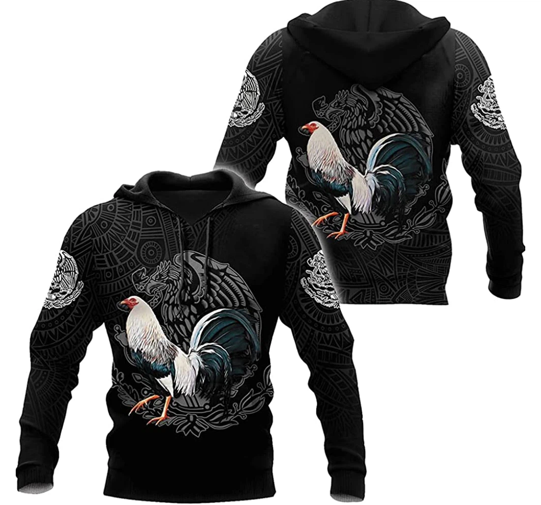 Mexican Rooster And White Included - 3D Printed Pullover Hoodie