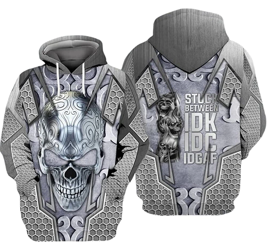 Steel Skull Danger Included - 3D Printed Pullover Hoodie