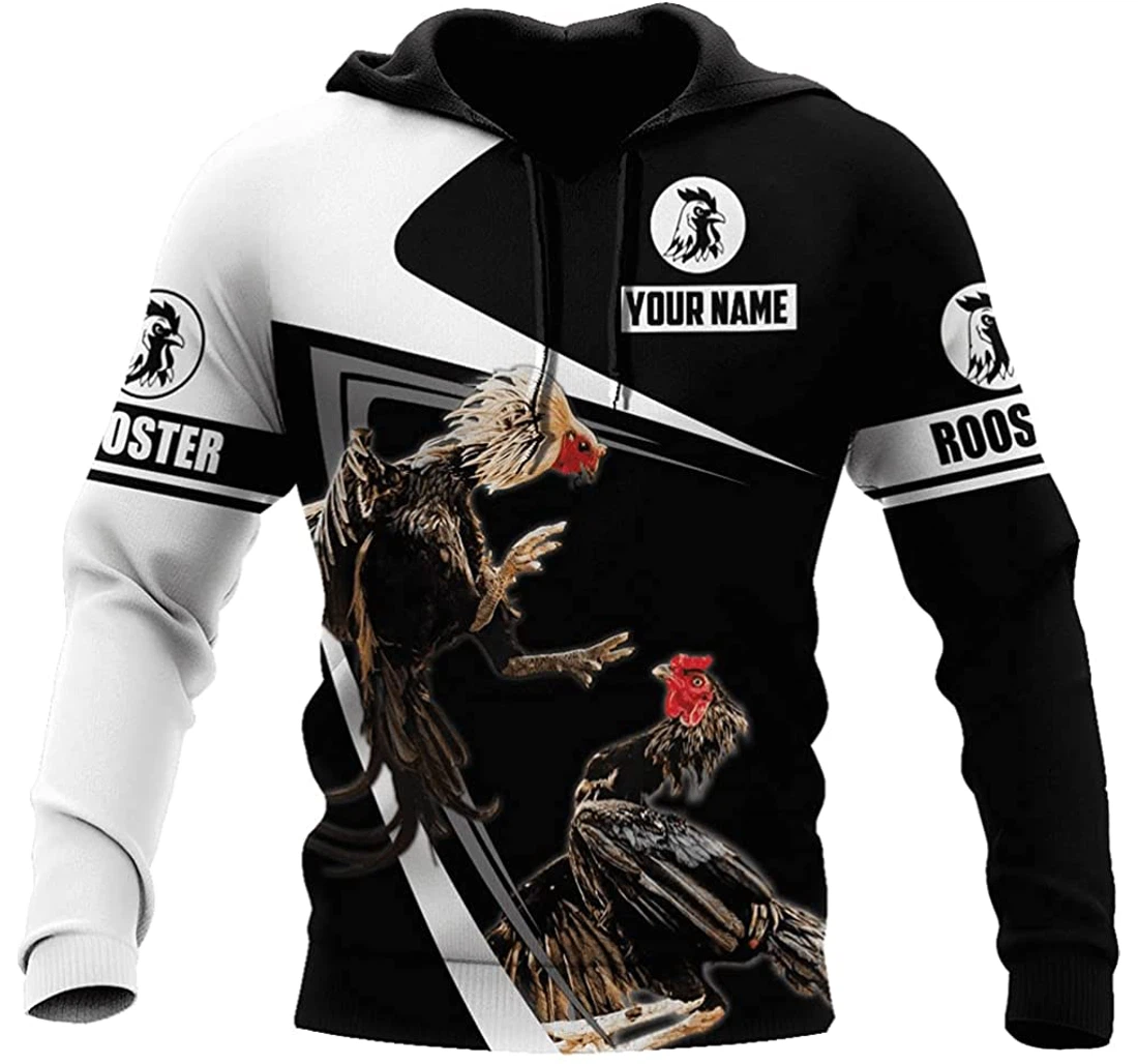 Personalized Name Rooster Fighting Mexican Included - 3D Printed Pullover Hoodie