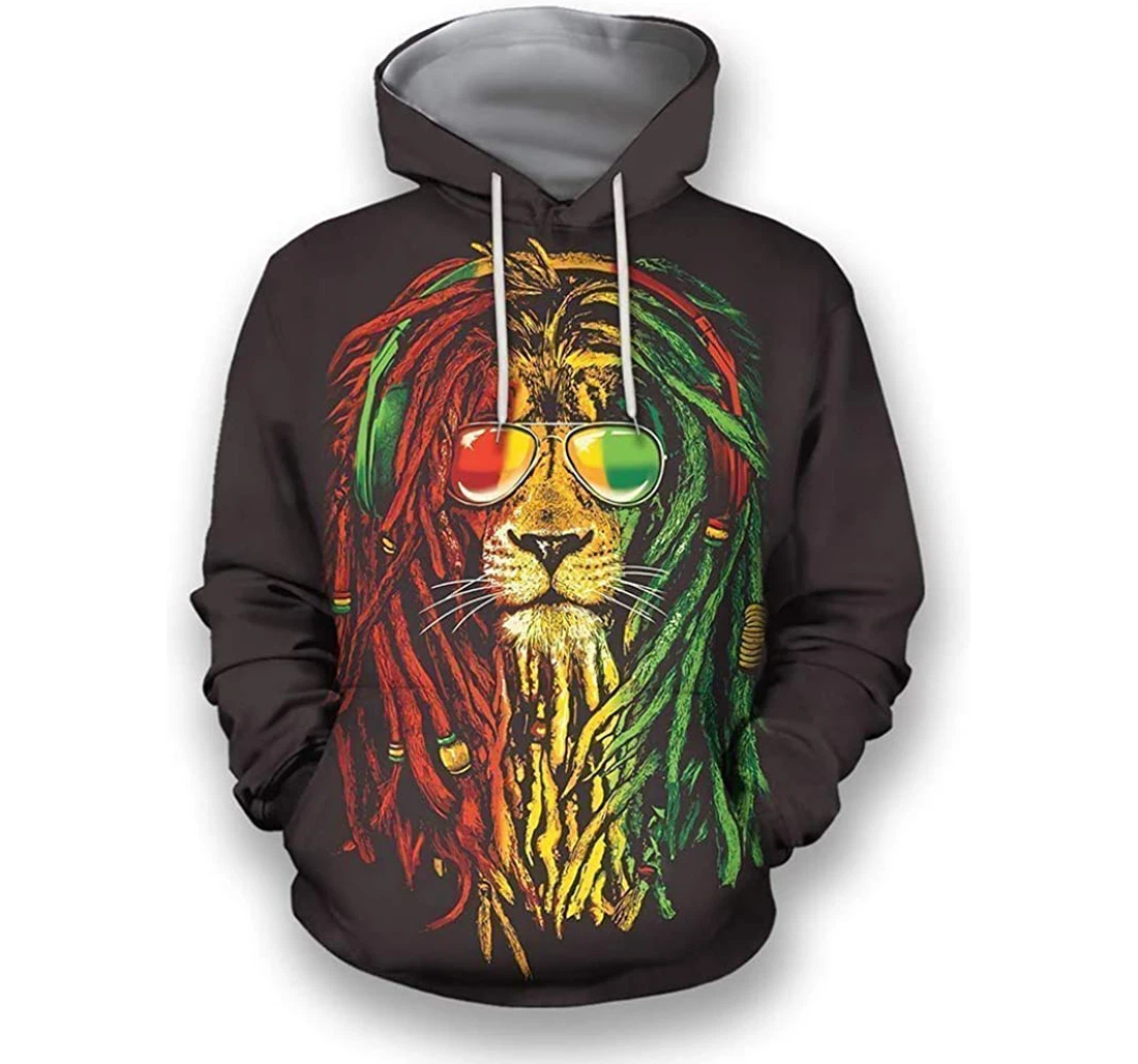 Amazing Reggae Lion - 3D Printed Pullover Hoodie