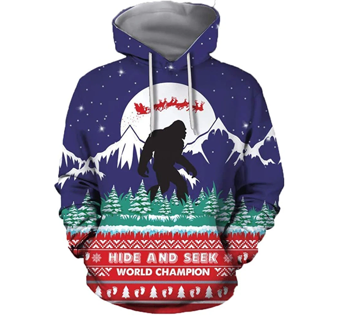 Hide And Seek Big Foot - 3D Printed Pullover Hoodie