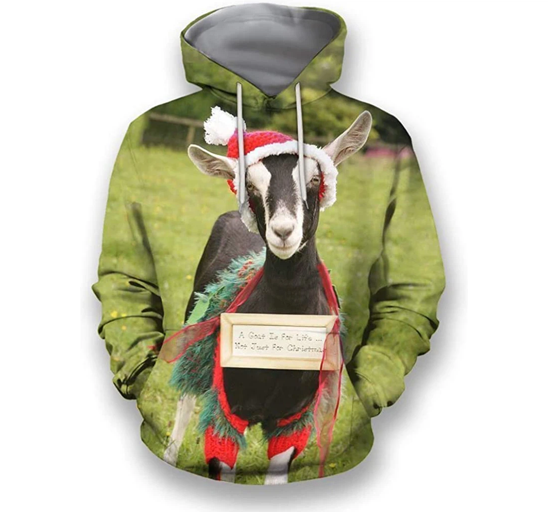 Christmas Goat - 3D Printed Pullover Hoodie