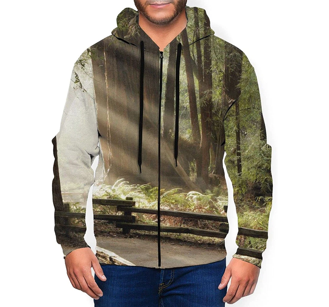 Zip Hoodie - Tropical Plant Green Tree 2 - 3D Printed