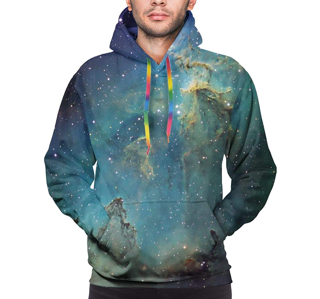 Universe Blue And Green Tracksuit Fashion Streetwear Autumn Hoodiea - 3D Printed Pullover Hoodie