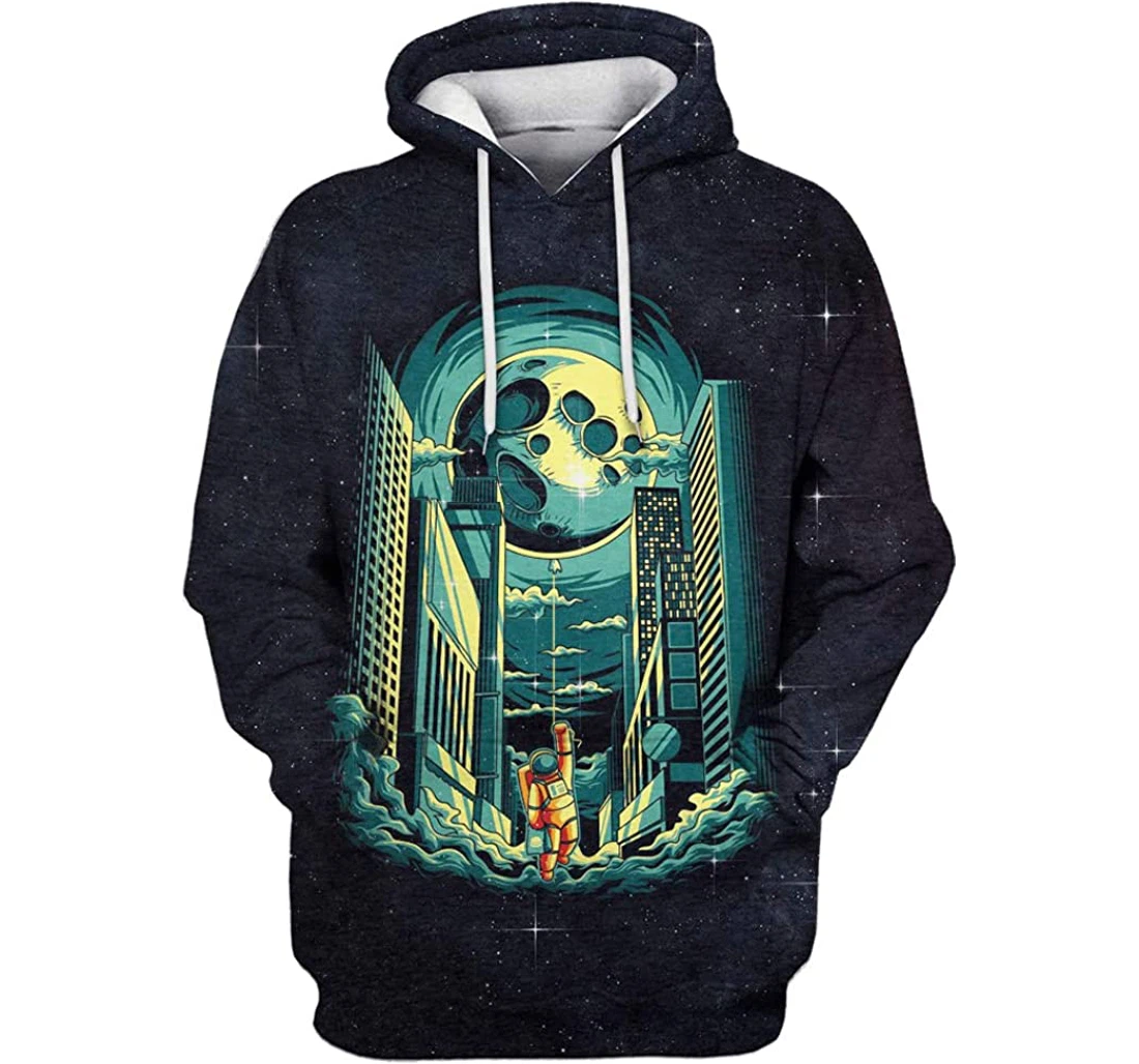 Astronaut In The Space Moon Man And Woman - 3D Printed Pullover Hoodie