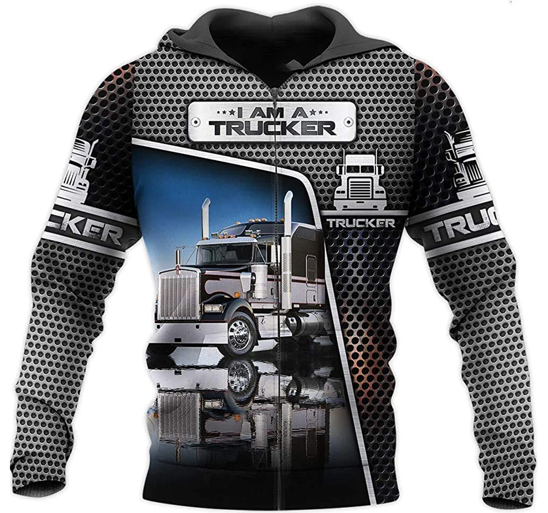 Truck Iron Background - 3D Printed Pullover Hoodie