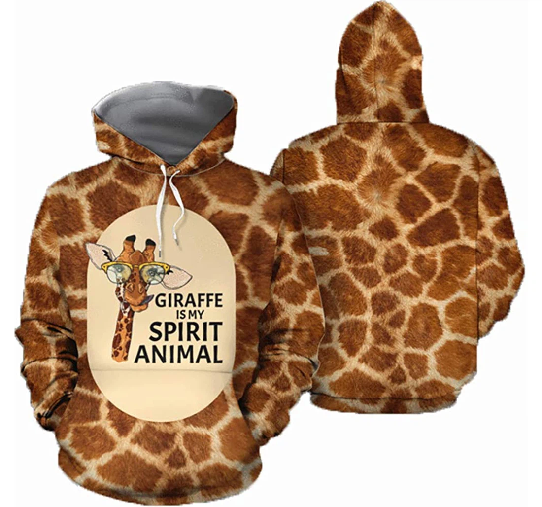 Giraffe Man And Woman - 3D Printed Pullover Hoodie