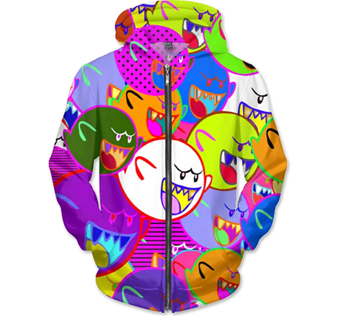 Colorful Ghost Man And Woman - 3D Printed Pullover Hoodie