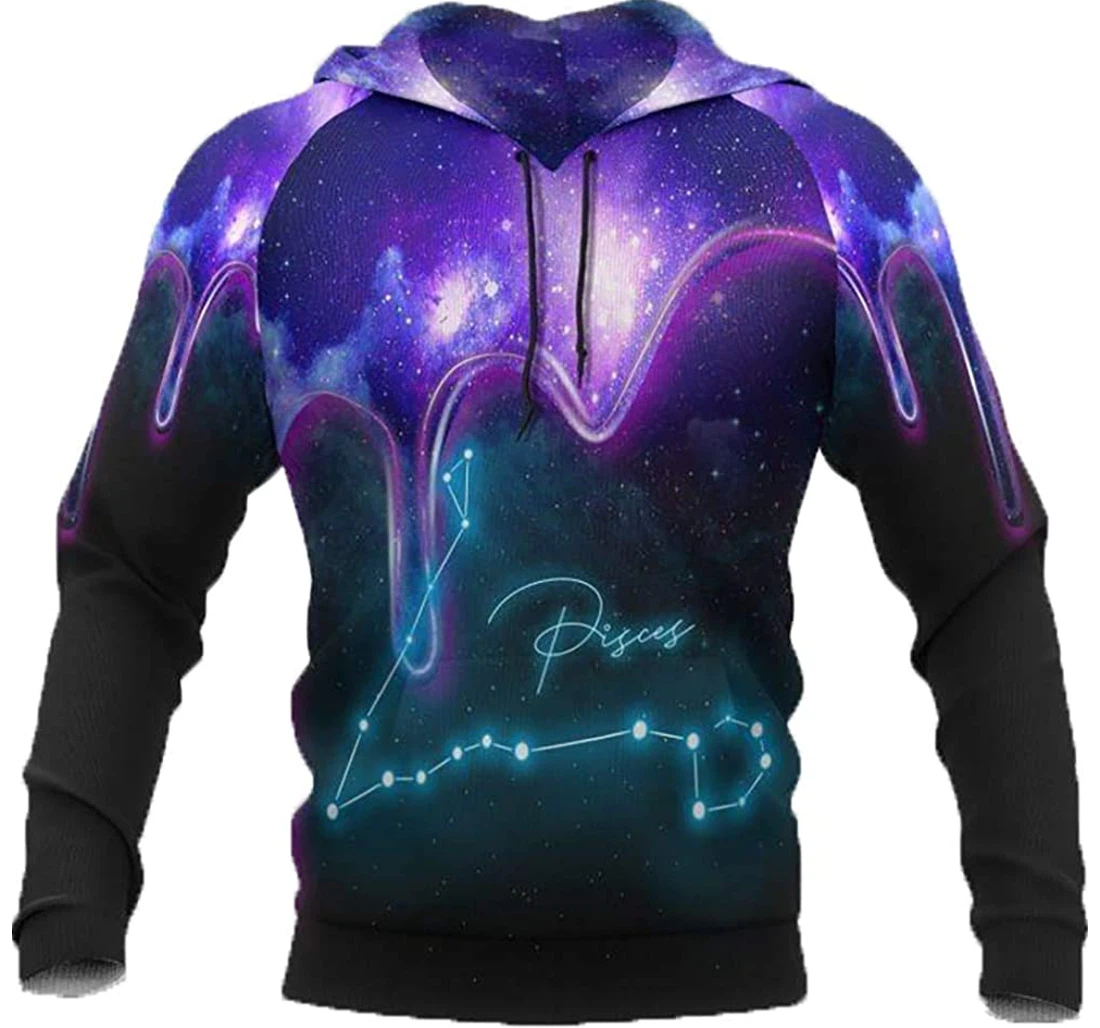 Zodiac Pisces Galaxy - 3D Printed Pullover Hoodie