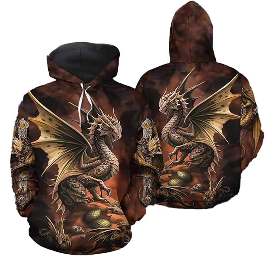 Age Of Dragons Man And Woman - 3D Printed Pullover Hoodie
