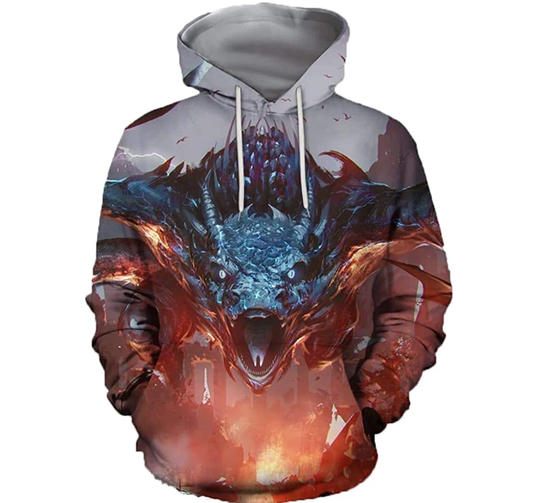 Aop Flying Dragon Art - 3D Printed Pullover Hoodie