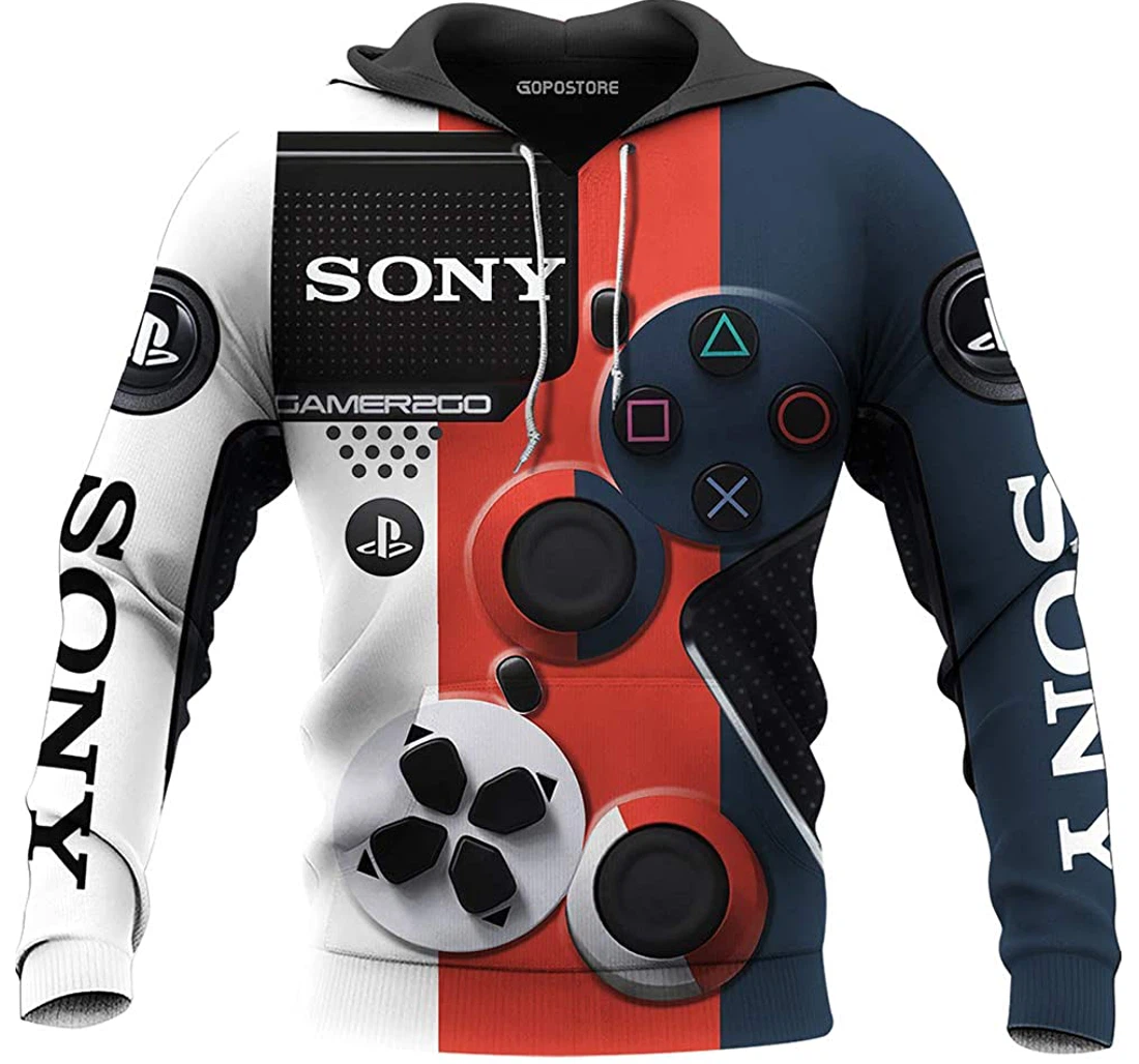 Dualshock 4 Wireless Game Controller Man And Woman - 3D Printed Pullover Hoodie