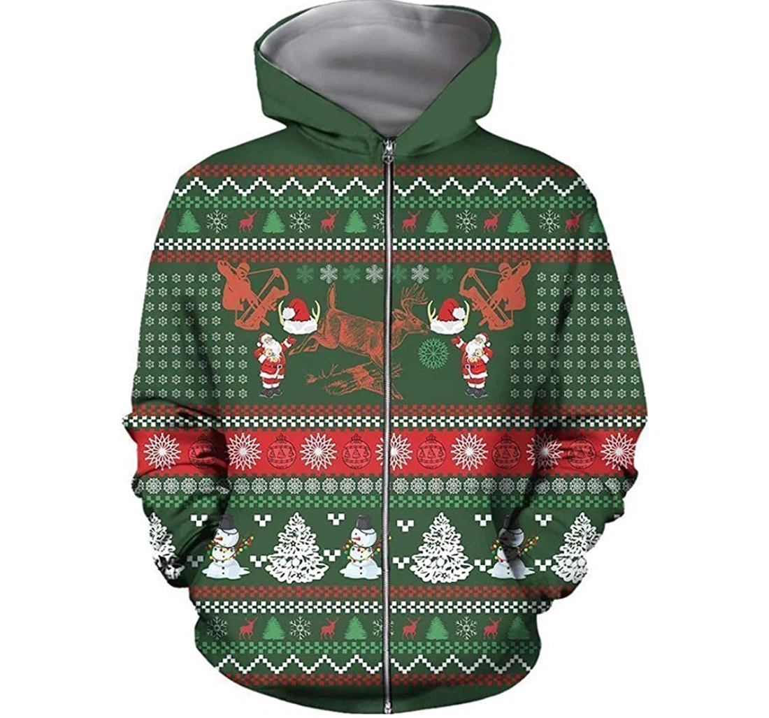 Ugly Hunting Christmas - 3D Printed Pullover Hoodie