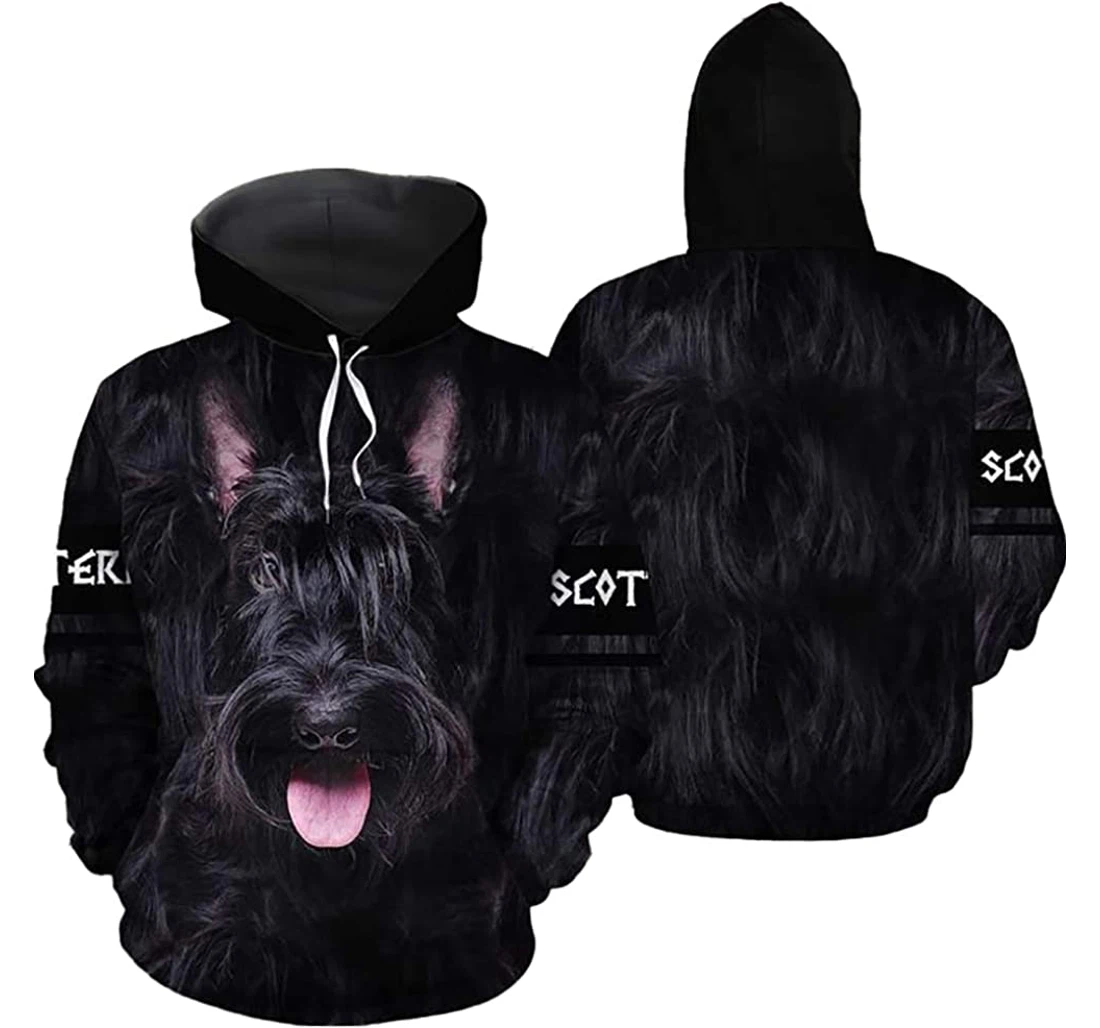 Scottish Terrier Man And Woman - 3D Printed Pullover Hoodie