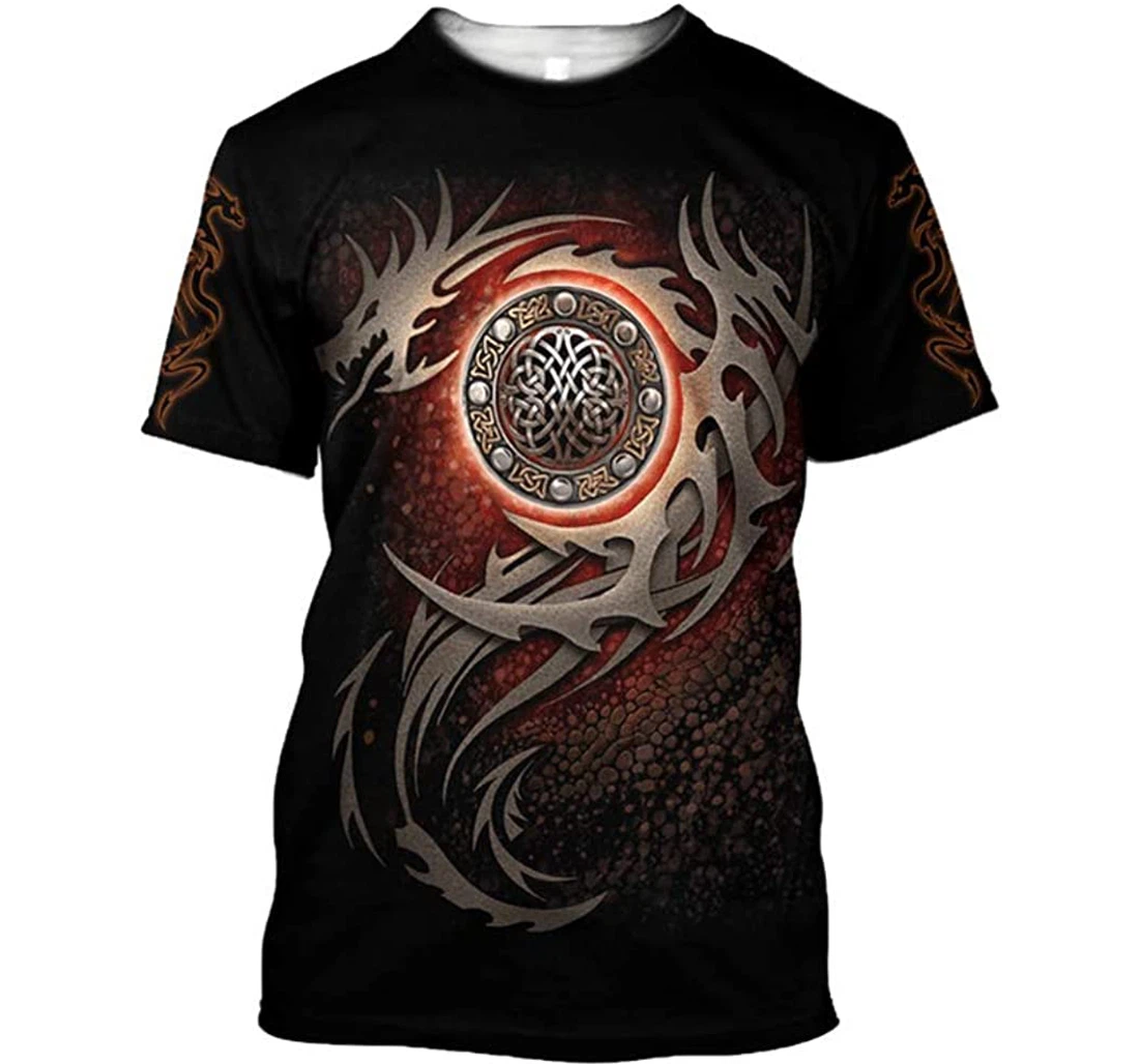 Armor Tattoo And Dungeon Dragon - 3D Printed Pullover Hoodie
