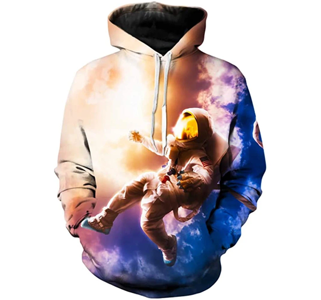 Astronaut Glorious View Space Man And Woman - 3D Printed Pullover Hoodie