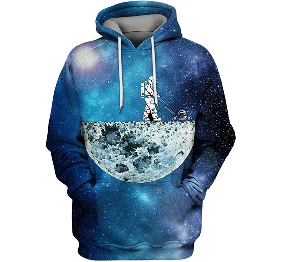 Astronaut In The Moons Surface Man And Woman - 3D Printed Pullover Hoodie