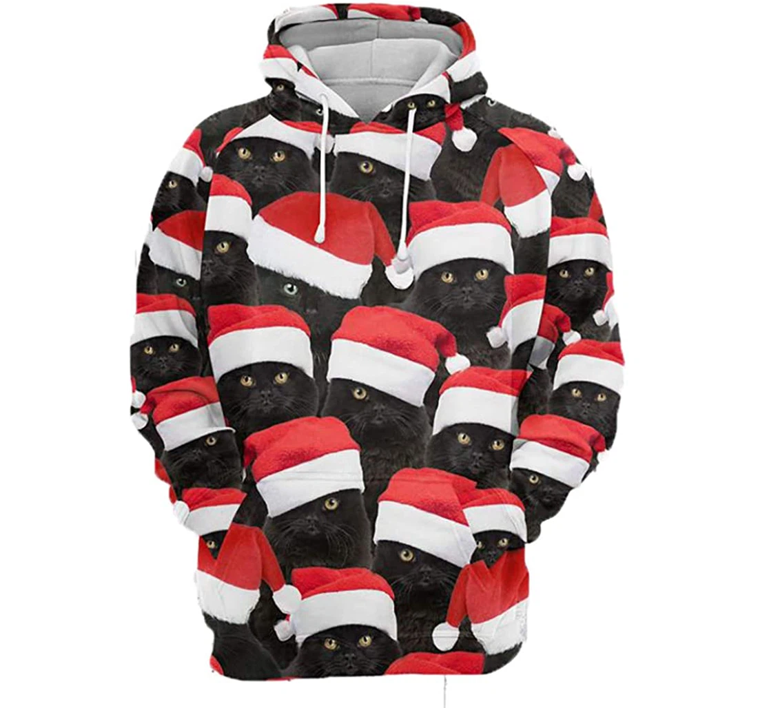 Cat Christmas Group - 3D Printed Pullover Hoodie