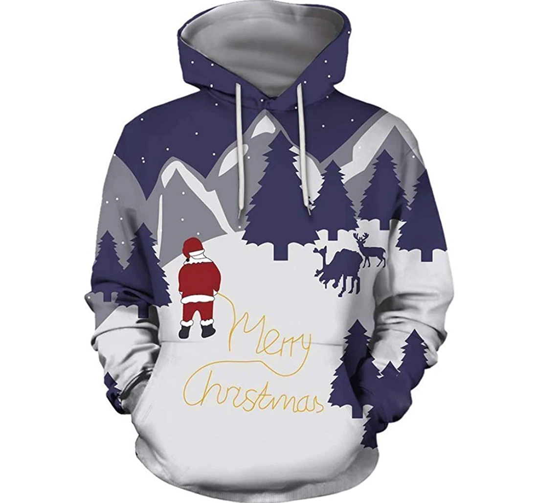 Happy Merry Christmas - 3D Printed Pullover Hoodie