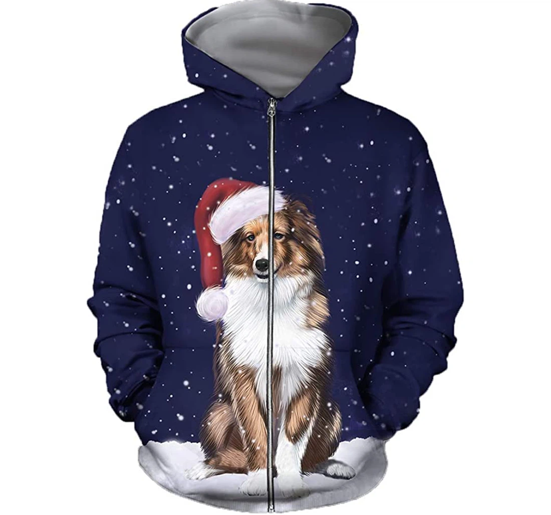 Dog Christmas Santa Hat - 3D Printed Pullover Hoodie