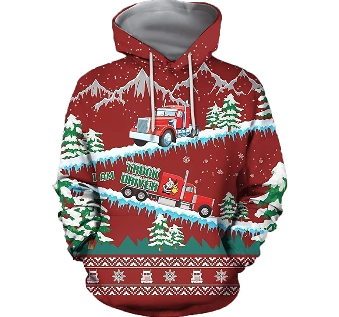 Christmas Truck - 3D Printed Pullover Hoodie