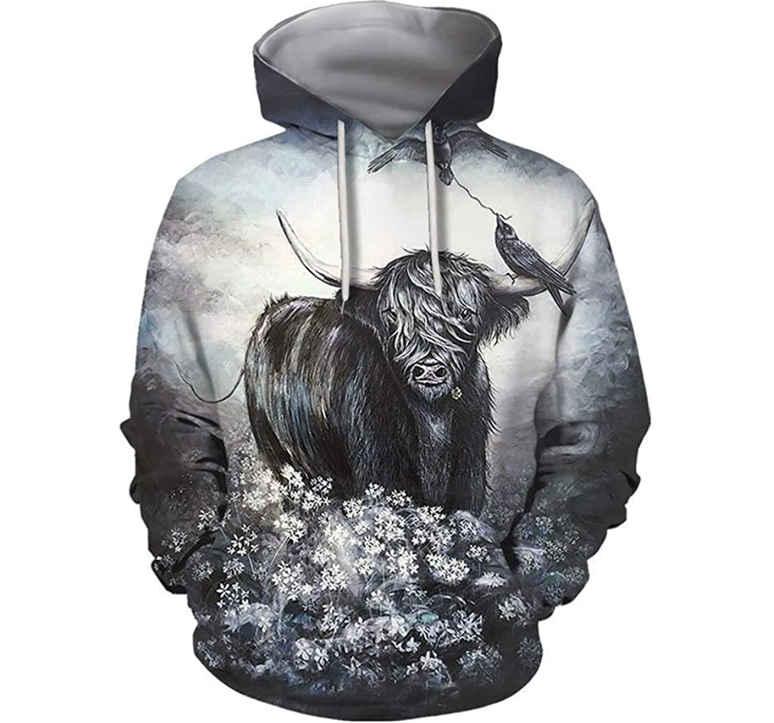 Bull Christmas - 3D Printed Pullover Hoodie