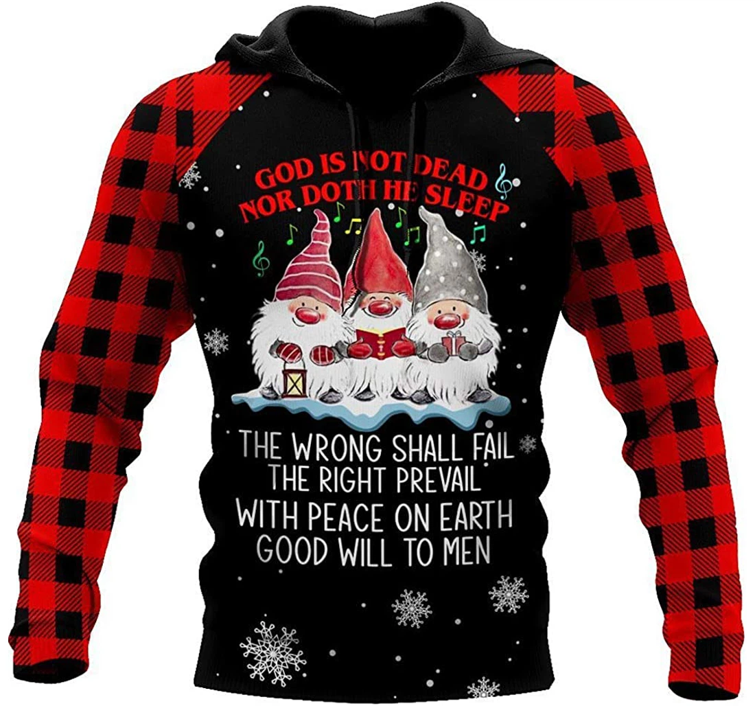 Christmas Plaid Background Pattern - 3D Printed Pullover Hoodie