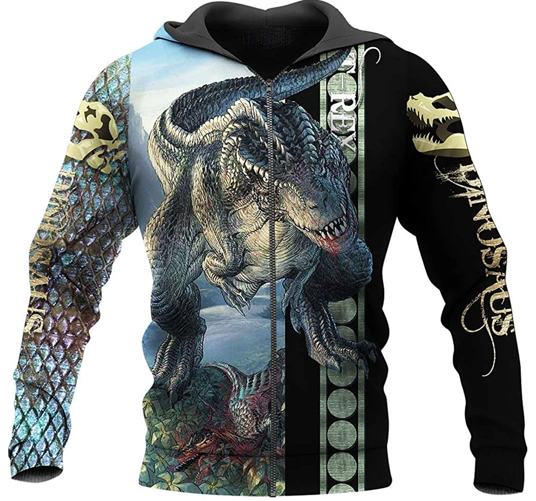 Dinosaur Art T-rex - 3D Printed Pullover Hoodie