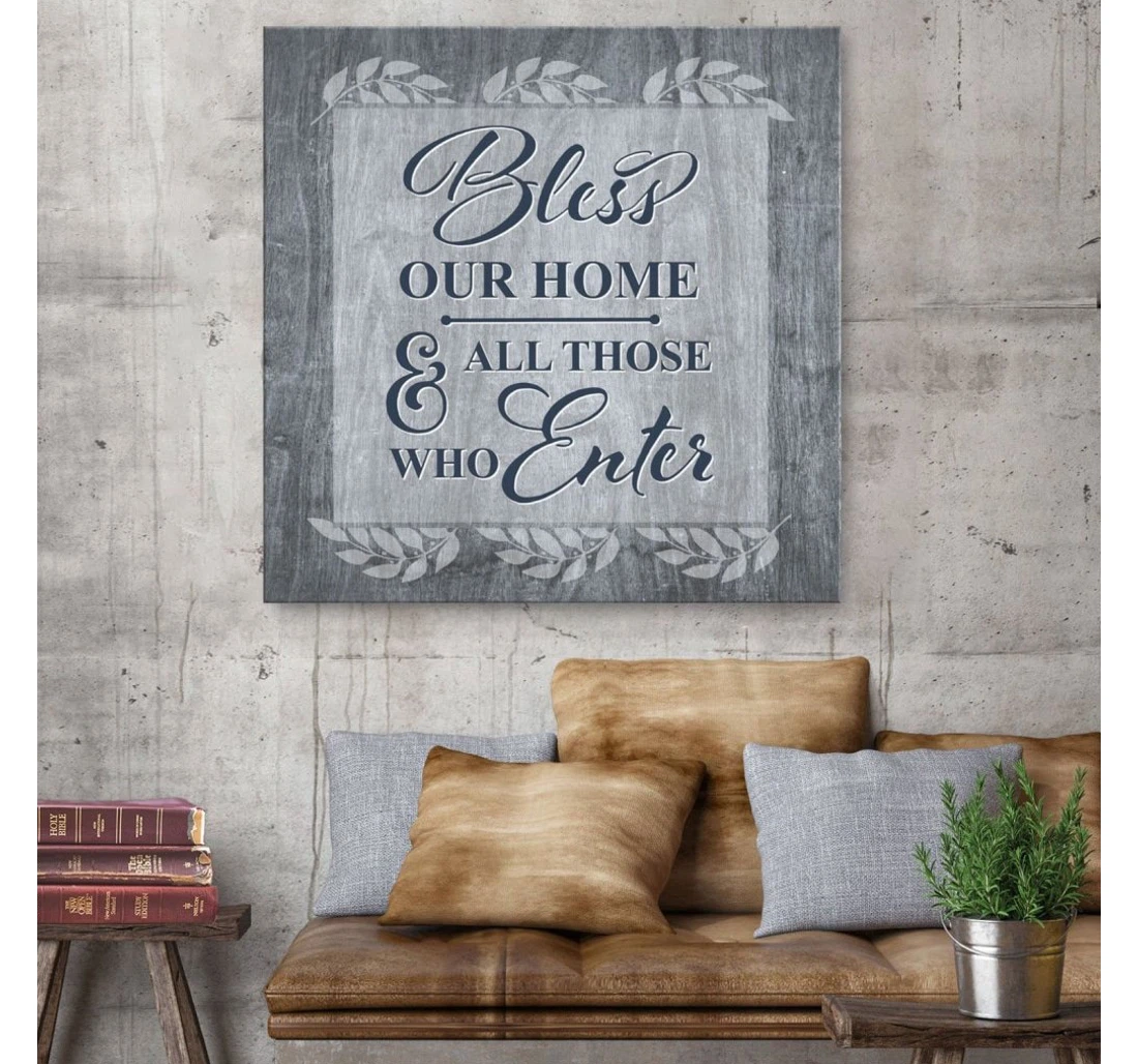 Poster, Canvas - Bless Our And All Those Who Enter Print Framed Wall Art