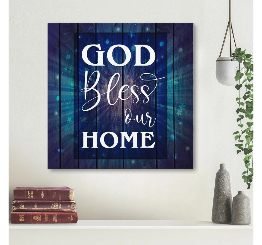 Poster, Canvas - God Bless Our Print Framed Wall Art
