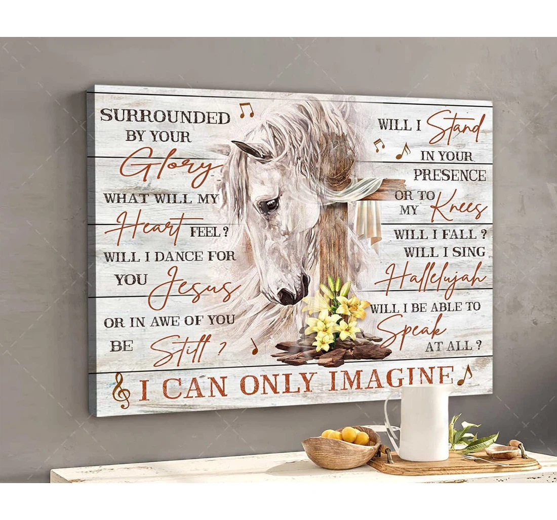 Poster, Canvas - Memorial Sympathy Heaven Family Loss I Can Only Imagine Horse Es Print Framed Wall Art
