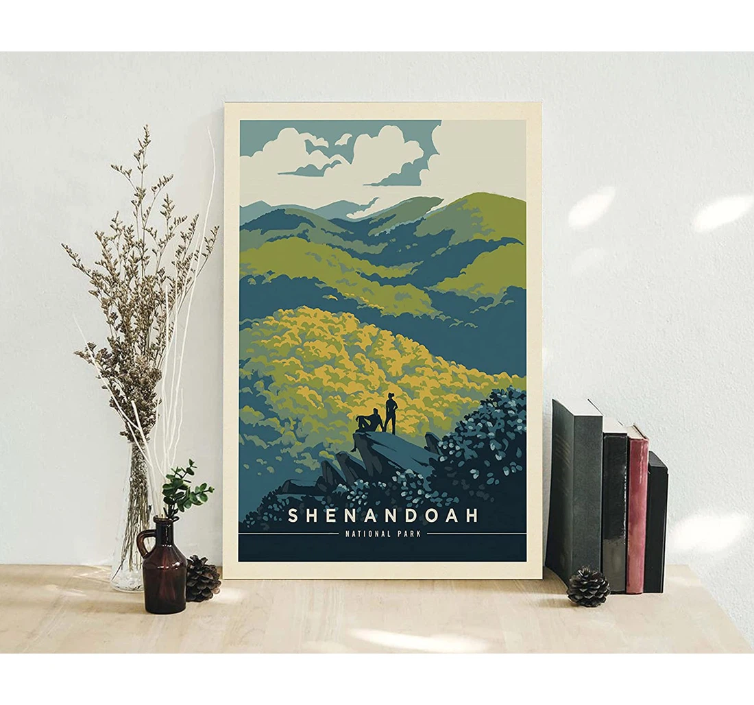 Poster, Canvas - Shenandoah National Park Vintage Travel Art, Ofice Print Framed Wall Art