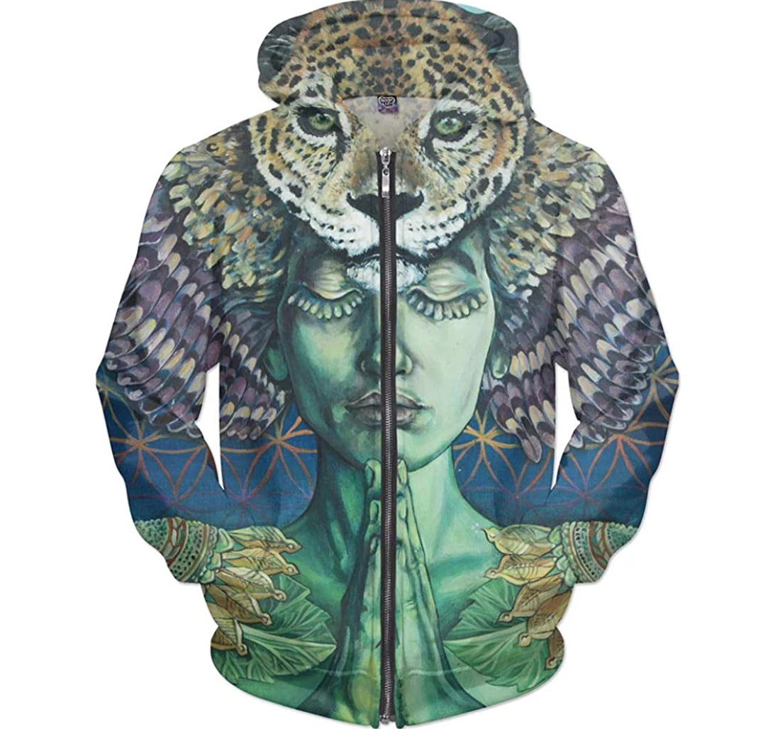 Self Portrait Leopard Art Man And Woman - 3D Printed Pullover Hoodie