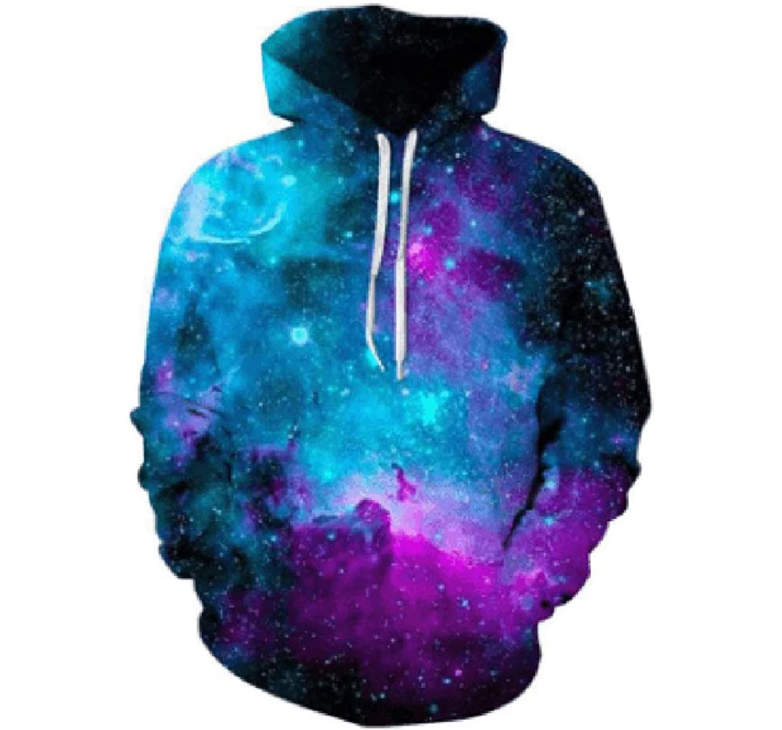 Space Galaxy Man And Woman - 3D Printed Pullover Hoodie